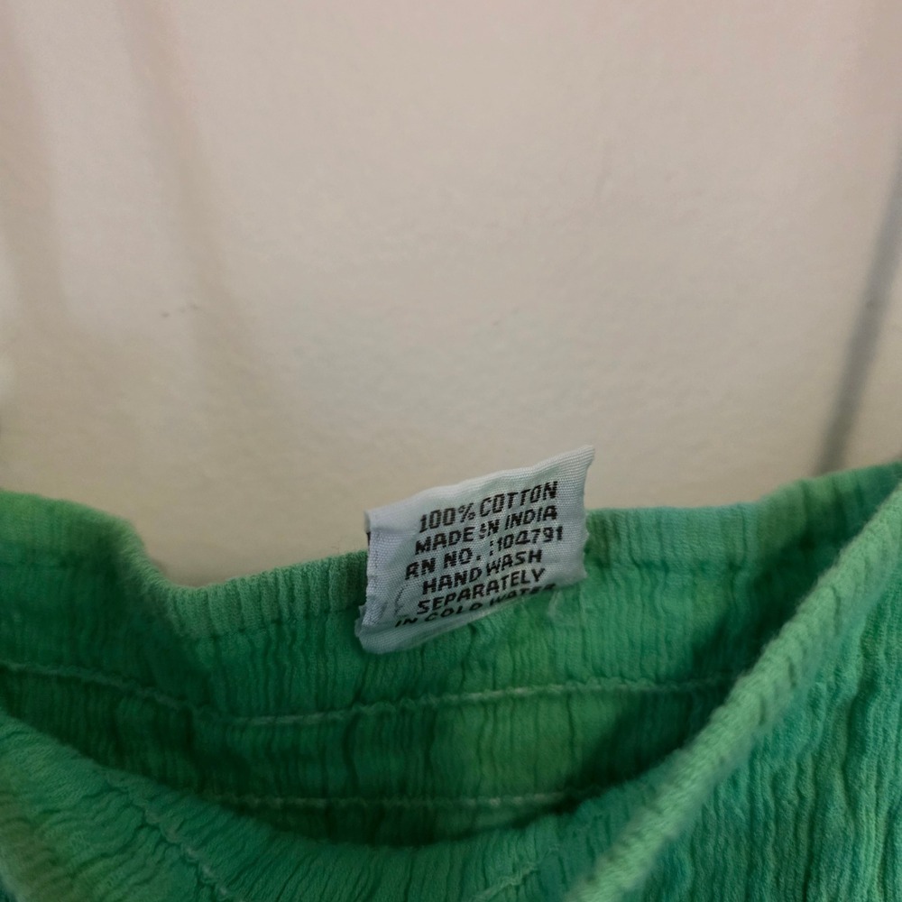 Advance Apparels Womens Dress Free Size Green Blue Tie Dye Smocked Boho Fairy - Picture 6 of 9